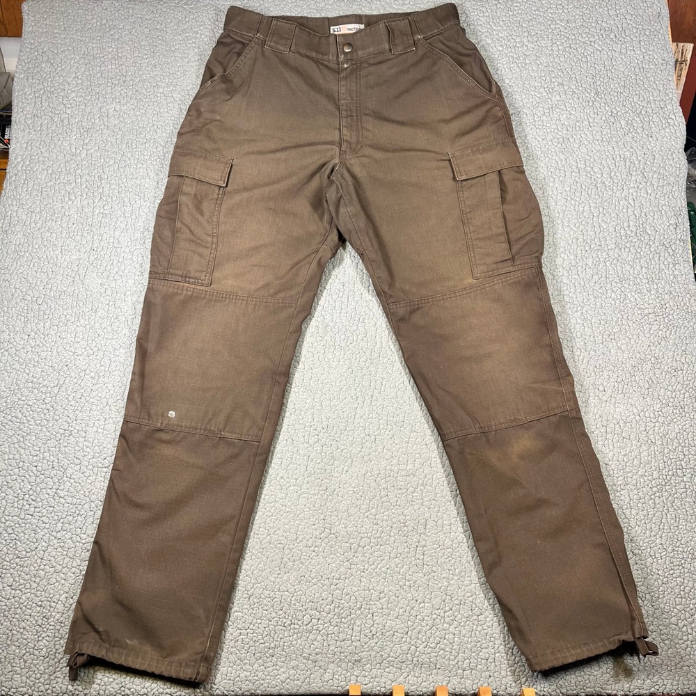 5.11 Tactical Pants Men L Long Ripstop Cargo Brown Workwear Gorpcore
